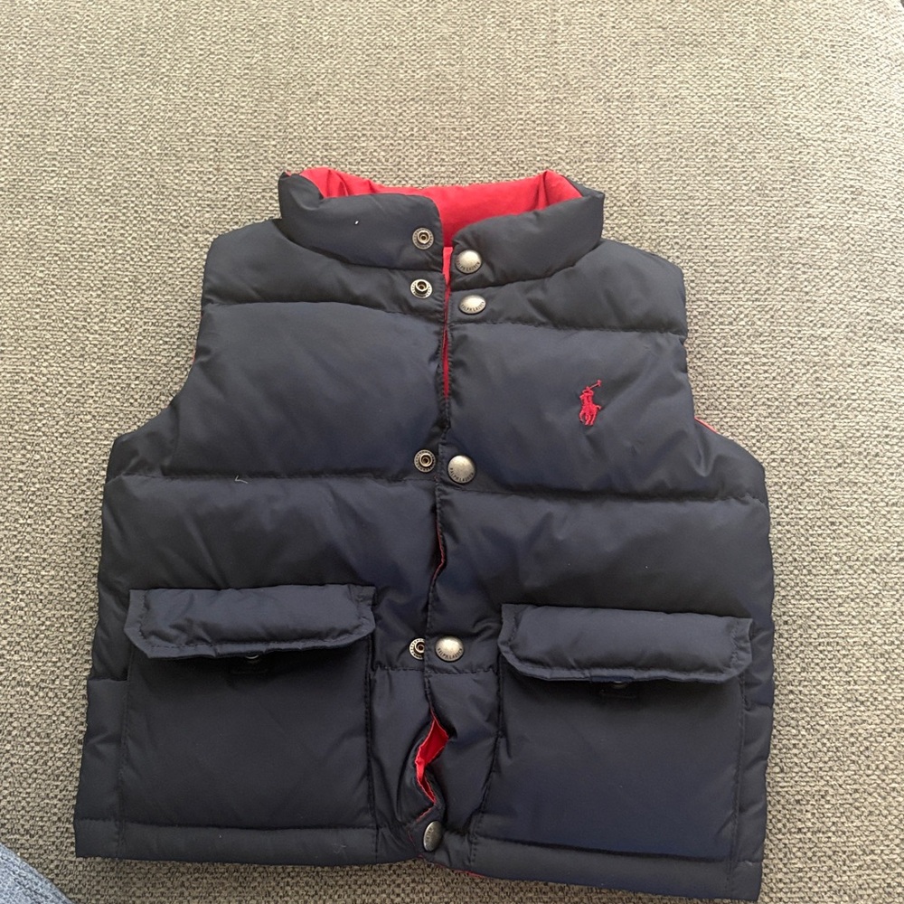 Ralph Lauren Navy and Red Puffer Vest 24M